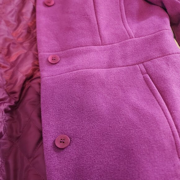 TALBOTS Women's Plum Wool Coat | GREAT CONDITION - Size 10 - Picture 8 of 11